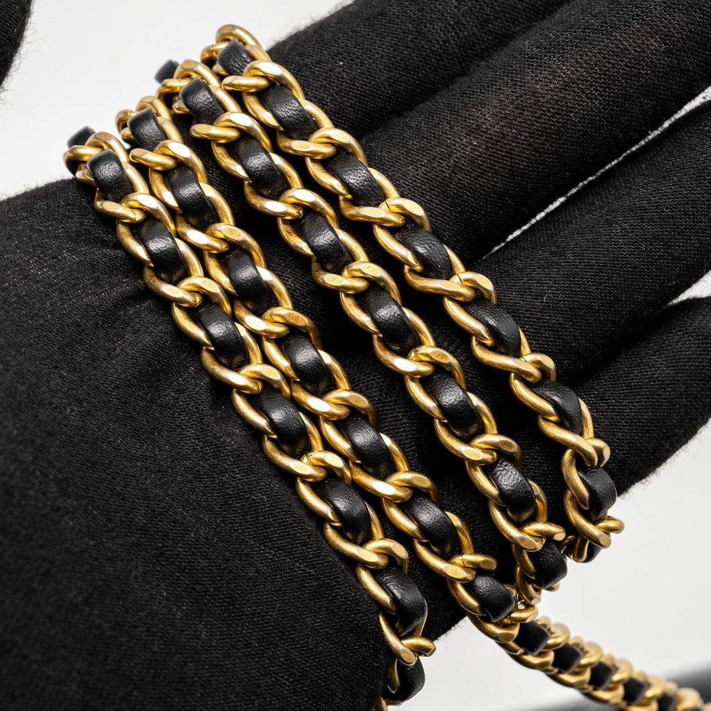 Chanel gold crush mini flap bag calfskin black  (microchip)