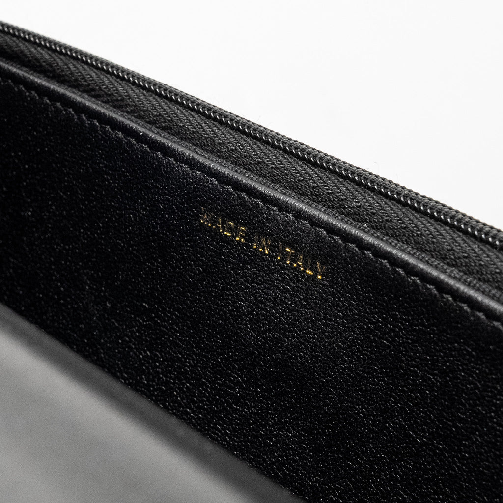 Chanel Pearl Detailed Top Handel Wallet On Chain Lambskin Black L (Microchip)