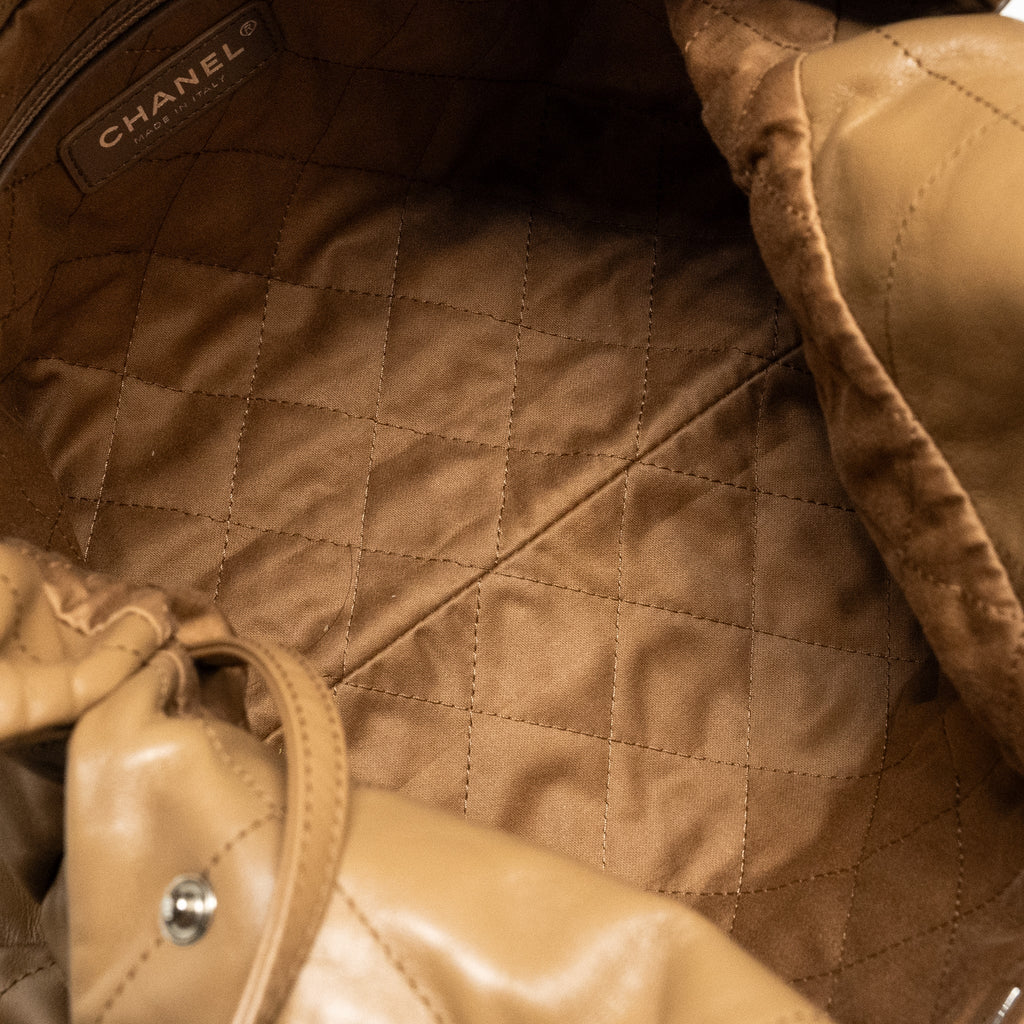 Chanel 22K Small 22 Bag Calfskin Dark Beige  (Microchip)