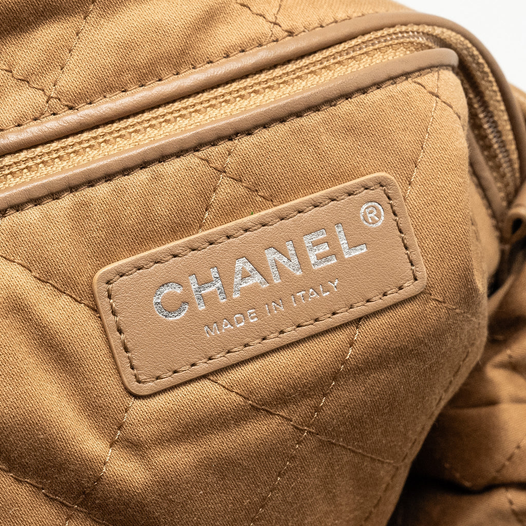 Chanel 22K Small 22 Bag Calfskin Dark Beige  (Microchip)