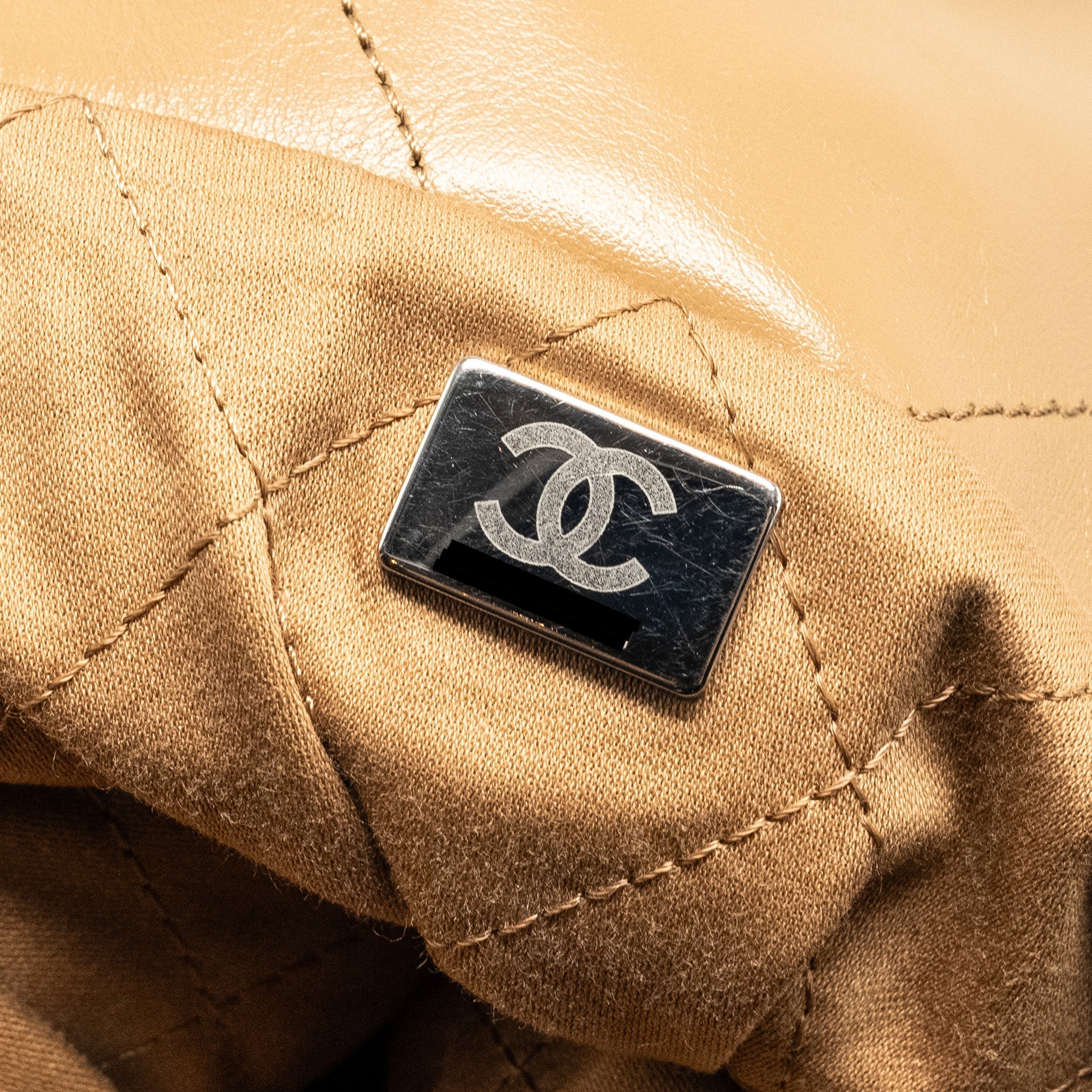 Chanel 22K Small 22 Bag Calfskin Dark Beige  (Microchip)