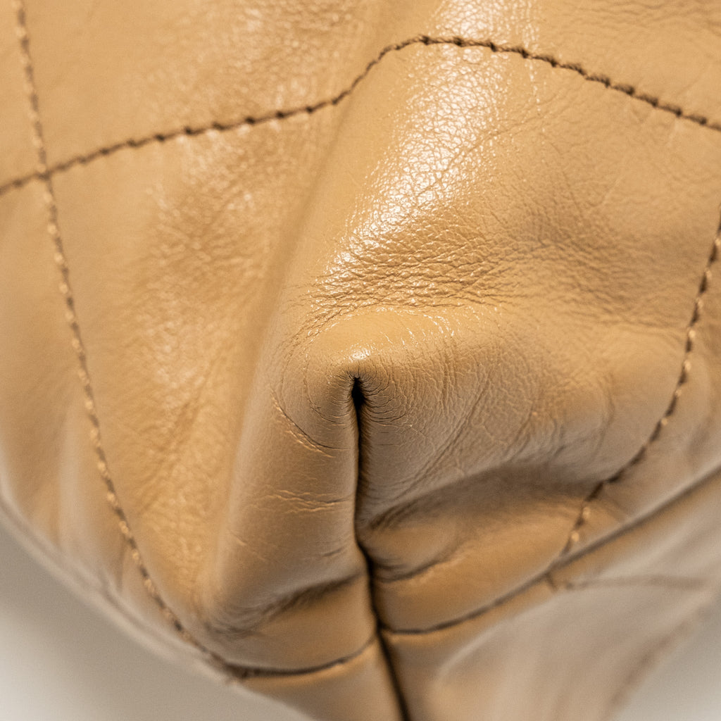 Chanel 22K Small 22 Bag Calfskin Dark Beige  (Microchip)