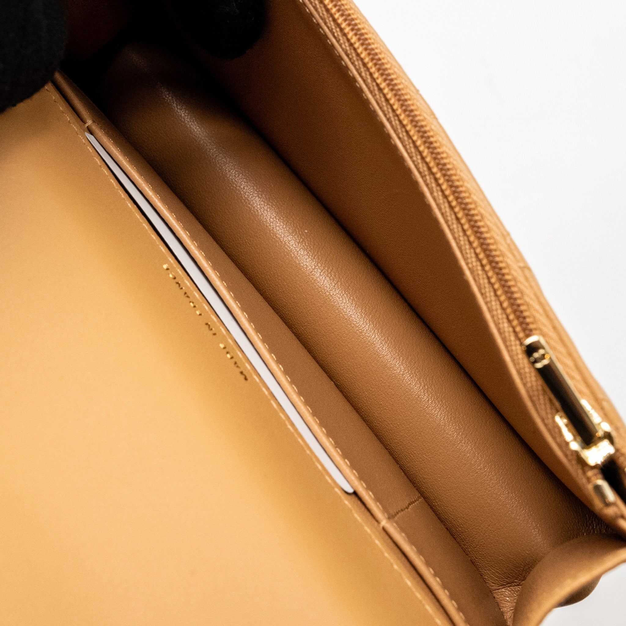 Chanel Top Handle Mini Flap Bag Lambskin Caramel L (Microchip)