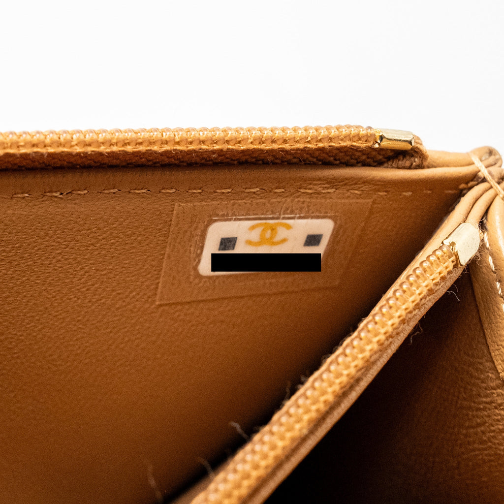 Chanel Top Handle Mini Flap Bag Lambskin Caramel L (Microchip)