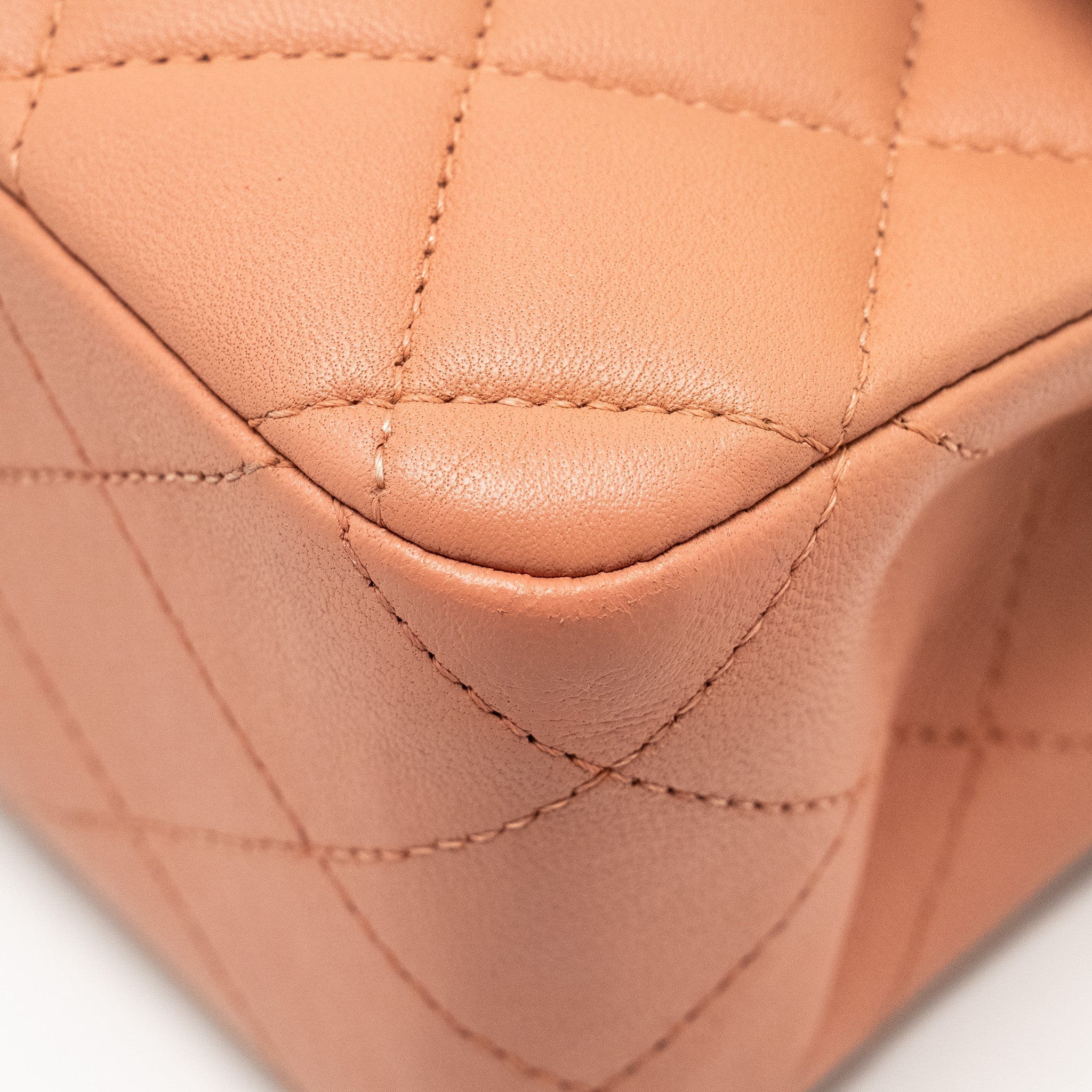 Chanel Medium Classic Double Flap Bag Lambskin Pink  (Microchip)