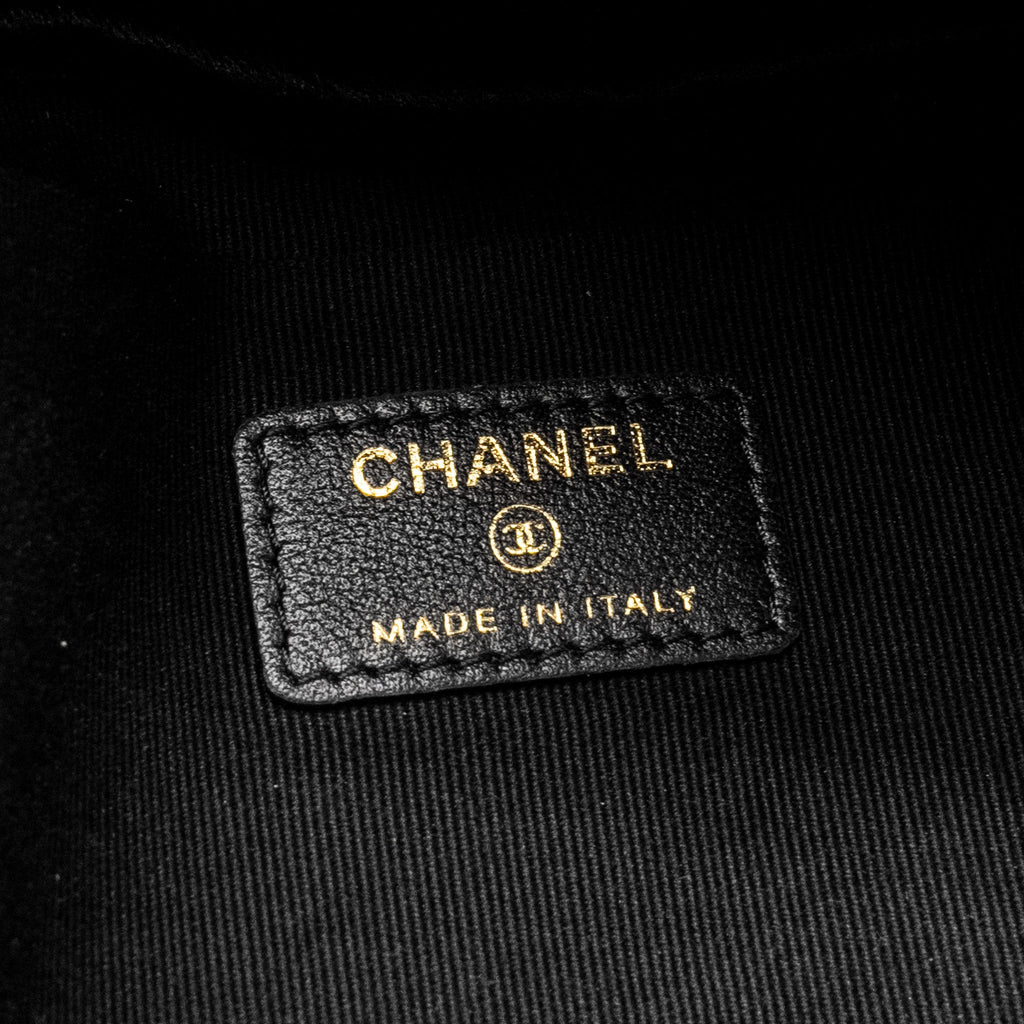 Chanel 22p Travel Pouch With Sleep Mask Nylon Black
