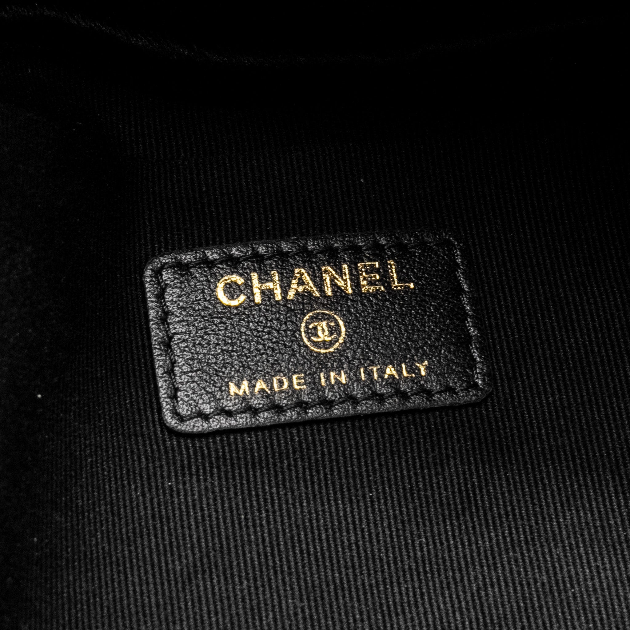 Chanel 22p Travel Pouch With Sleep Mask Nylon Black