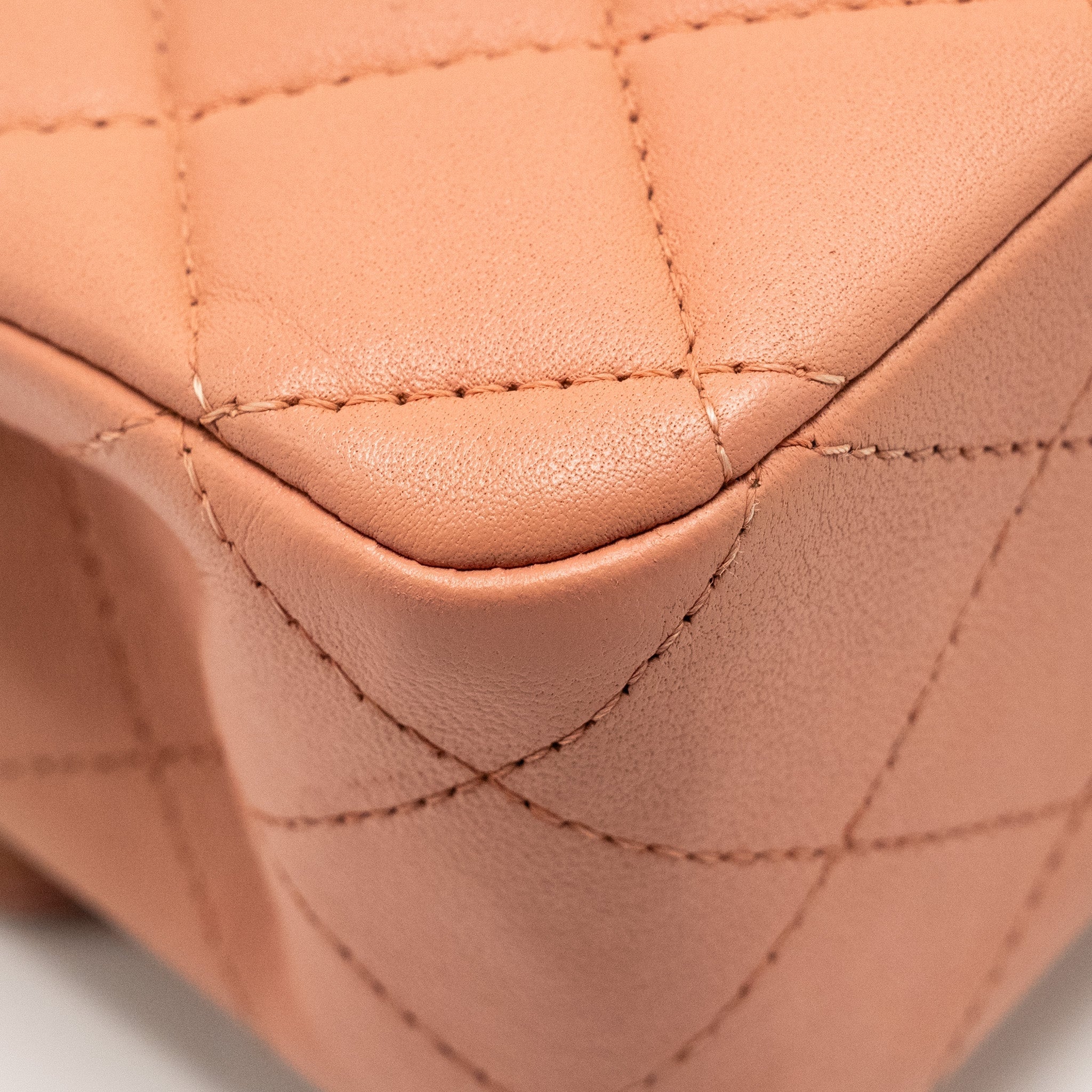 Chanel Medium Classic Double Flap Bag Lambskin Pink  (Microchip)