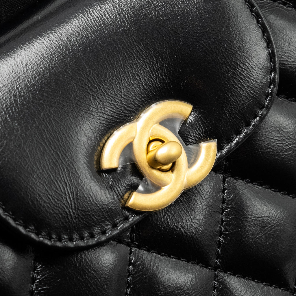 Chanel Mini Kelly Shopping Tote Bag Calfskin Black  (Microchip)