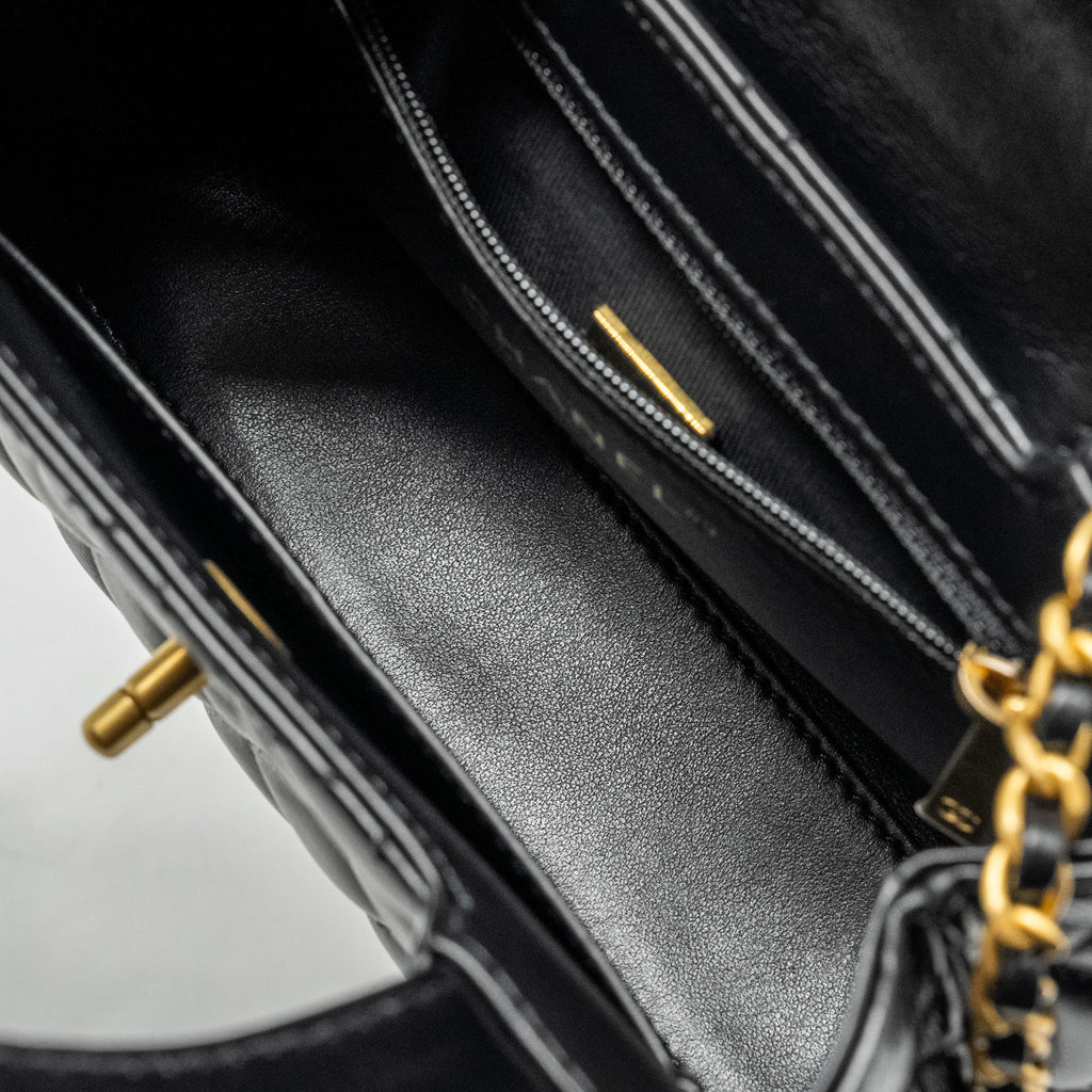 Chanel Mini Kelly Shopping Tote Bag Calfskin Black  (Microchip)