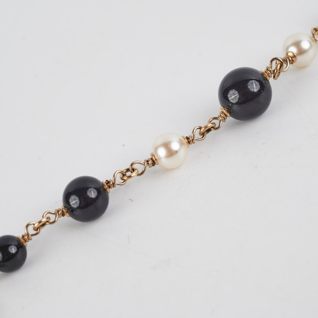 Chanel Long Pearl Crystal Necklace