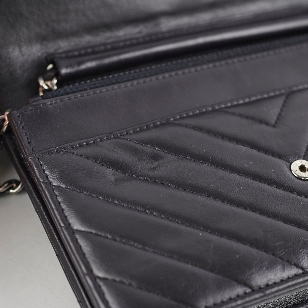 Chanel Wallet On Chain WOC Calfskin Black
