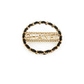 Chanel CC Round Black/Gold Brooch