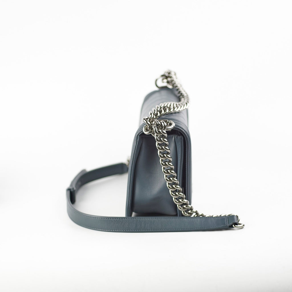 Chanel Old Medium Chevron Boy Grey