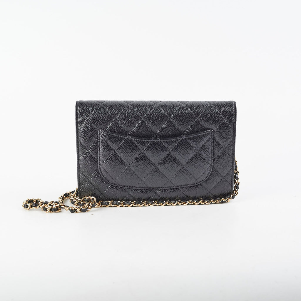 Chanel Black Wallet On Chain WOC Caviar Black