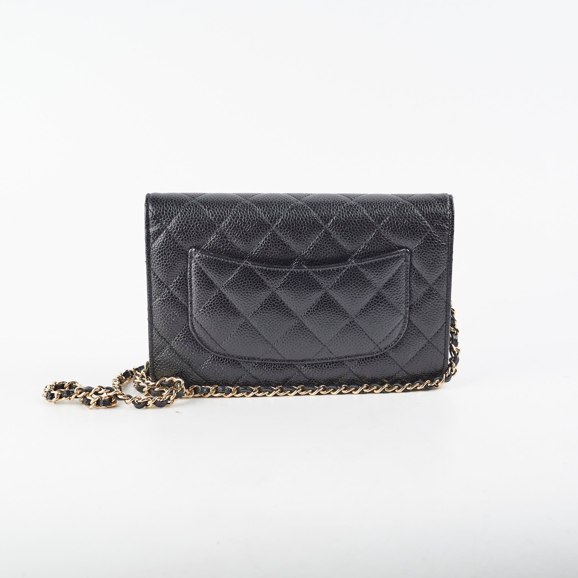 Chanel Black Wallet On Chain WOC Caviar Black