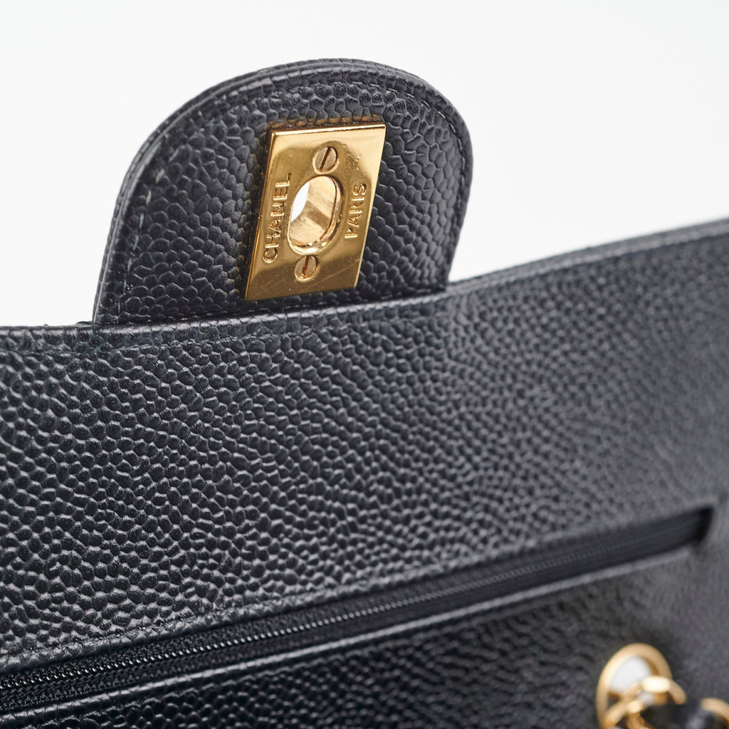 Chanel Small Classic Flap Caviar Black - Microchipped