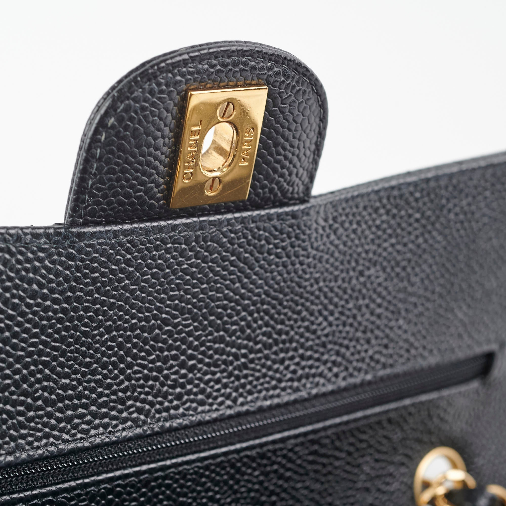 Chanel Small Classic Flap Caviar Black - Microchipped