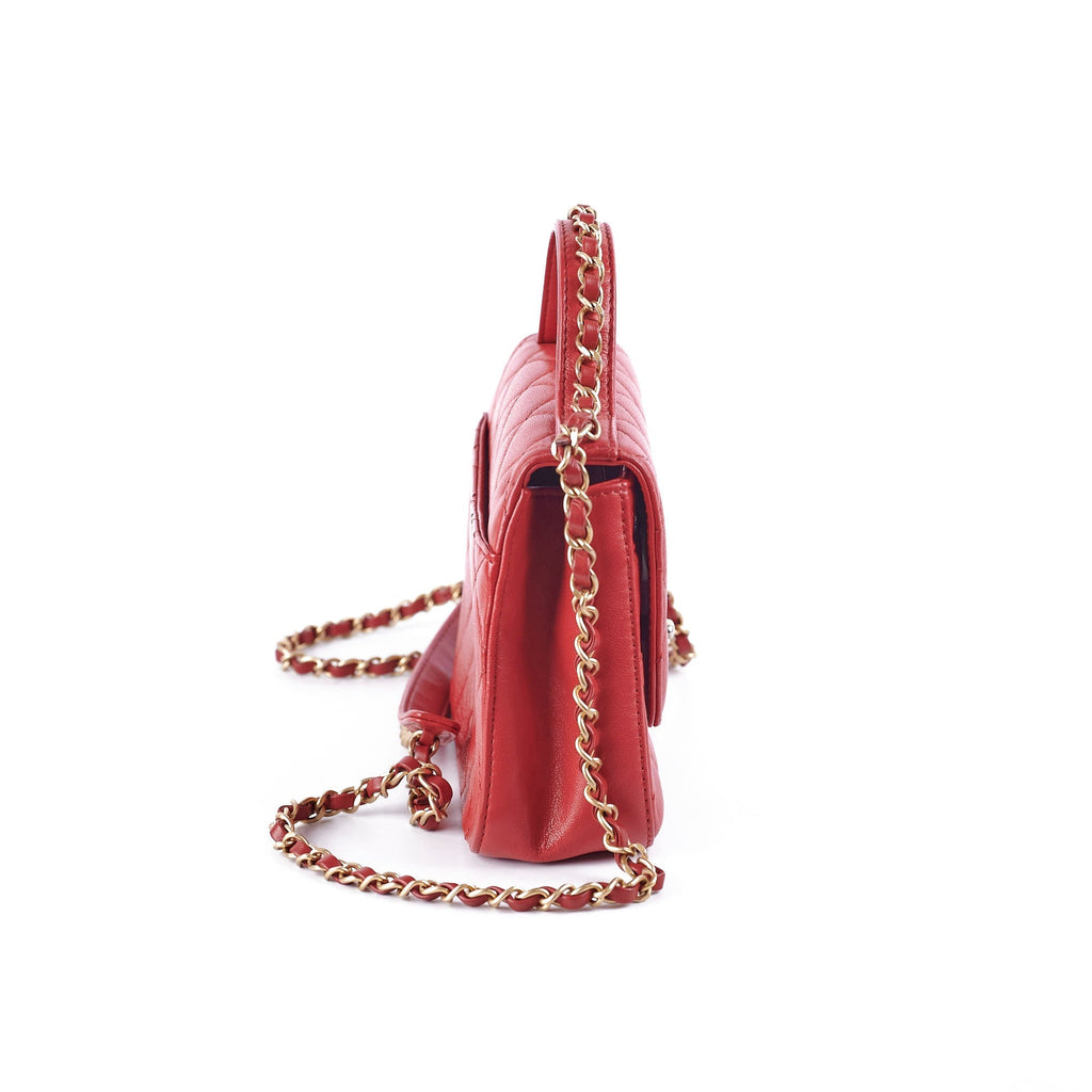 Chanel Seasonal Red Top Handle