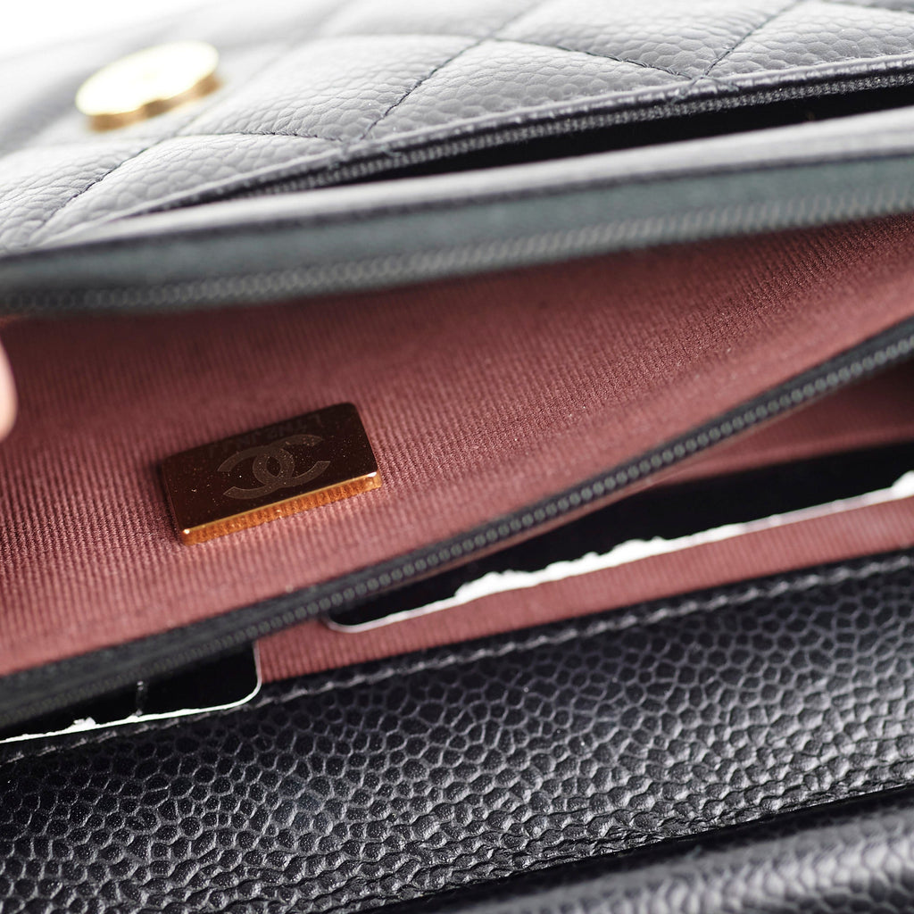 Chanel Wallet On Chain WOC Caviar Black GHW - Microchipped