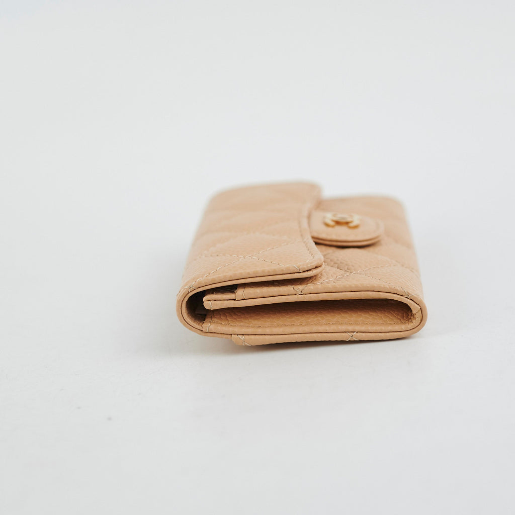 Chanel Card Holder Beige Caviar