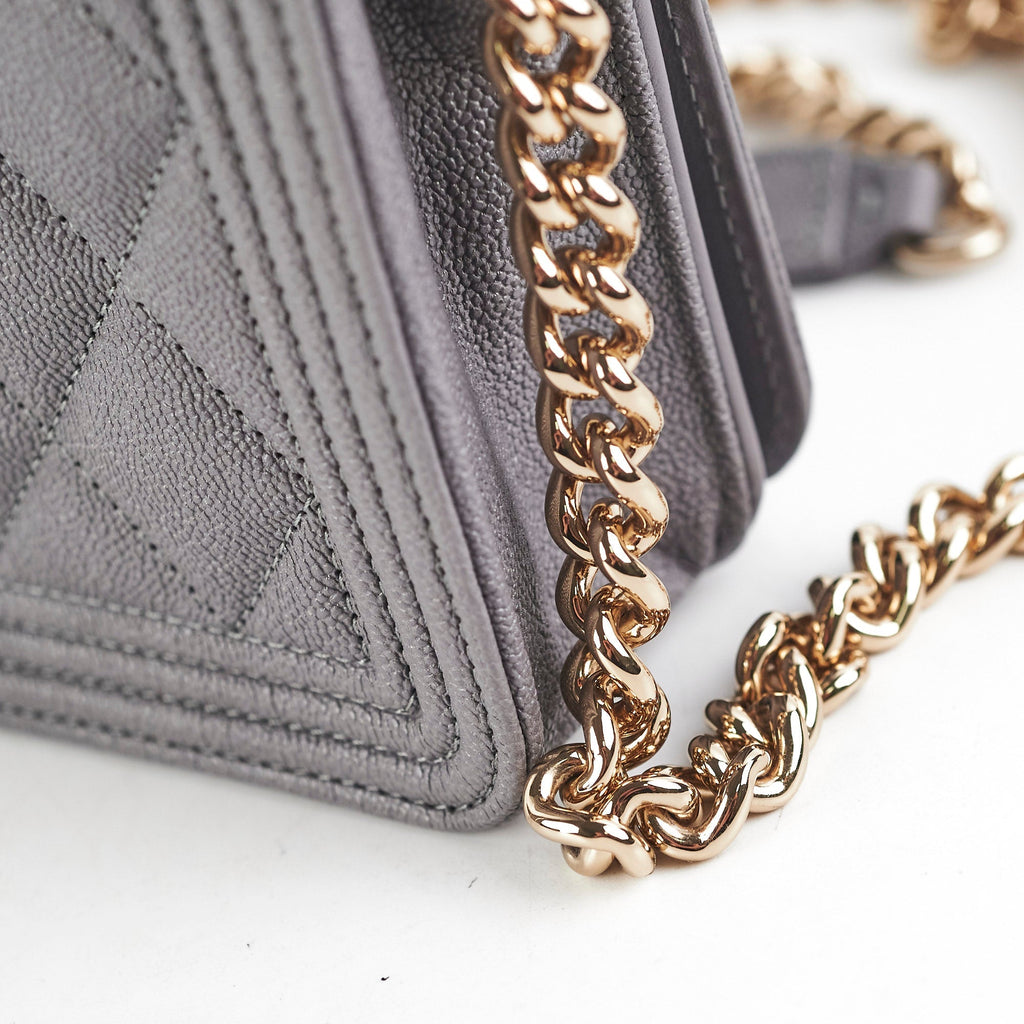Deal of the Week - Chanel Boy Caviar Wallet On Chain Grey -30 Series