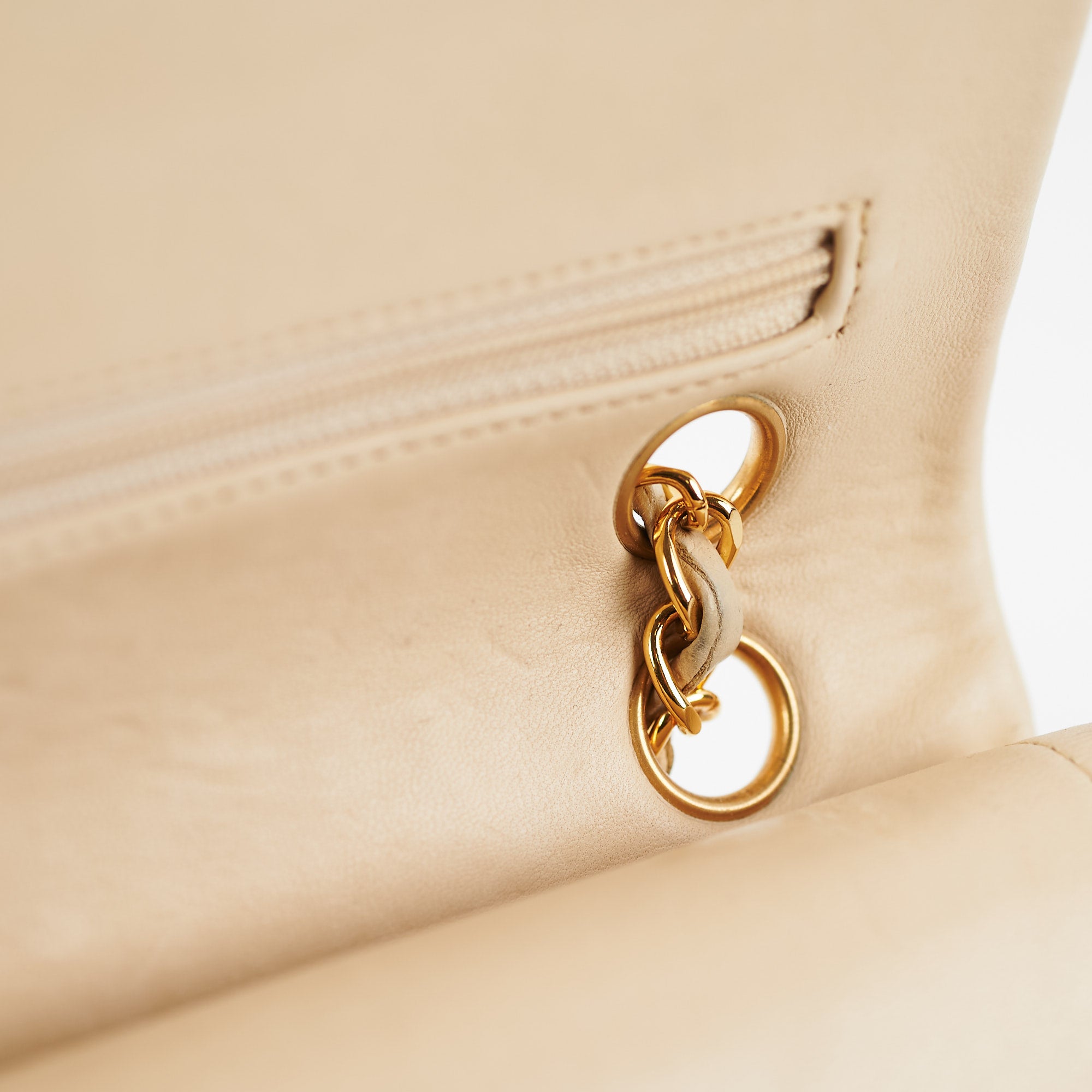 Chanel Small Vintage Double Flap Lambskin Beige