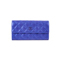 Chanel Long Wallet Blue Lambskin