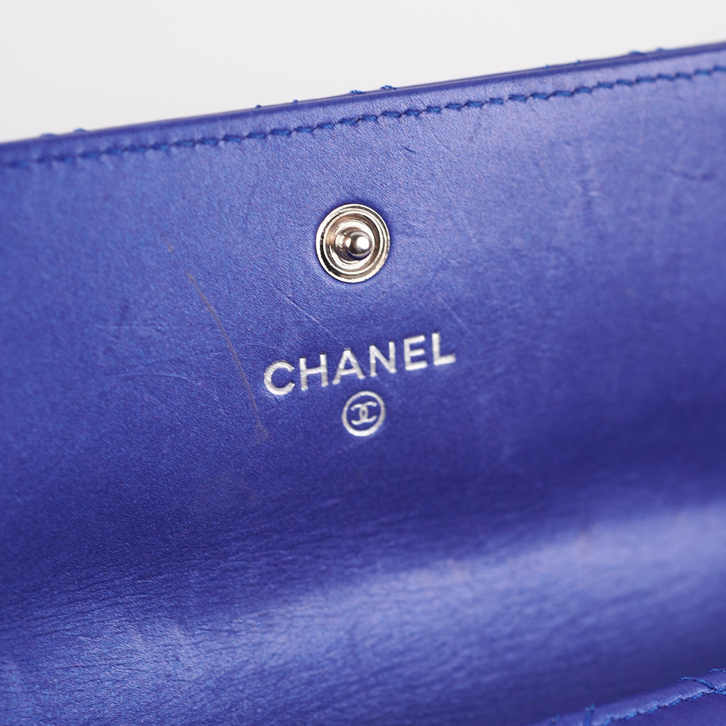 Chanel Long Wallet Blue Lambskin