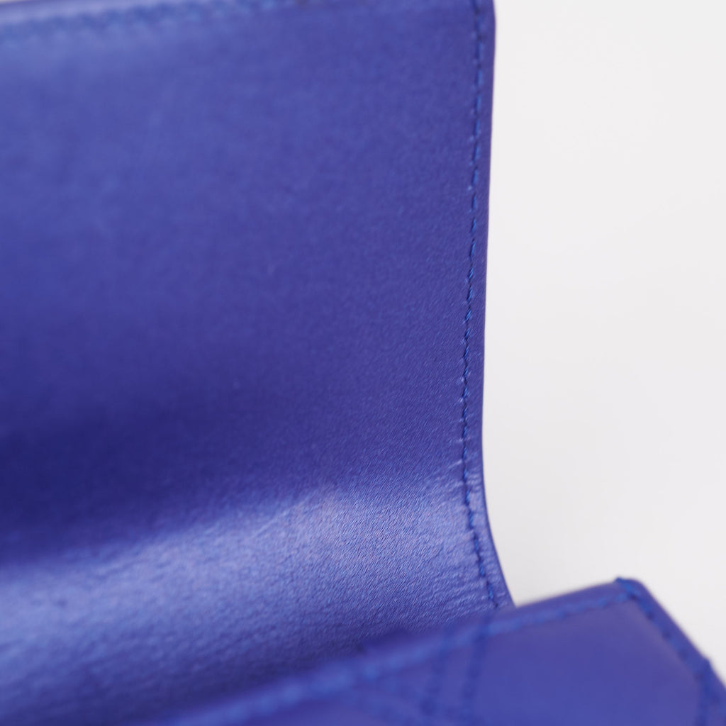 Chanel Long Wallet Blue Lambskin