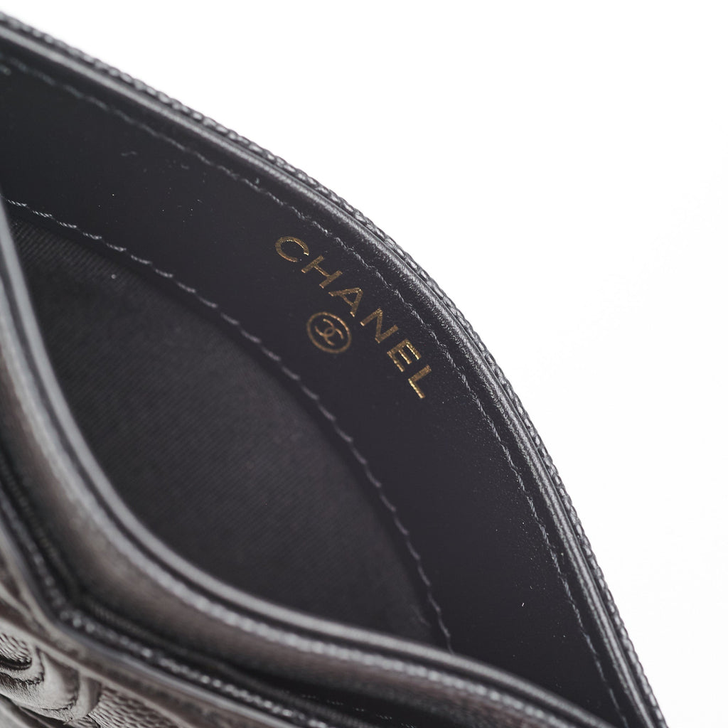 Chanel Card Holder Black Filigree