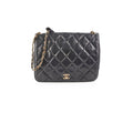 Chanel Vintage Lambskin Black Shoulder Bag