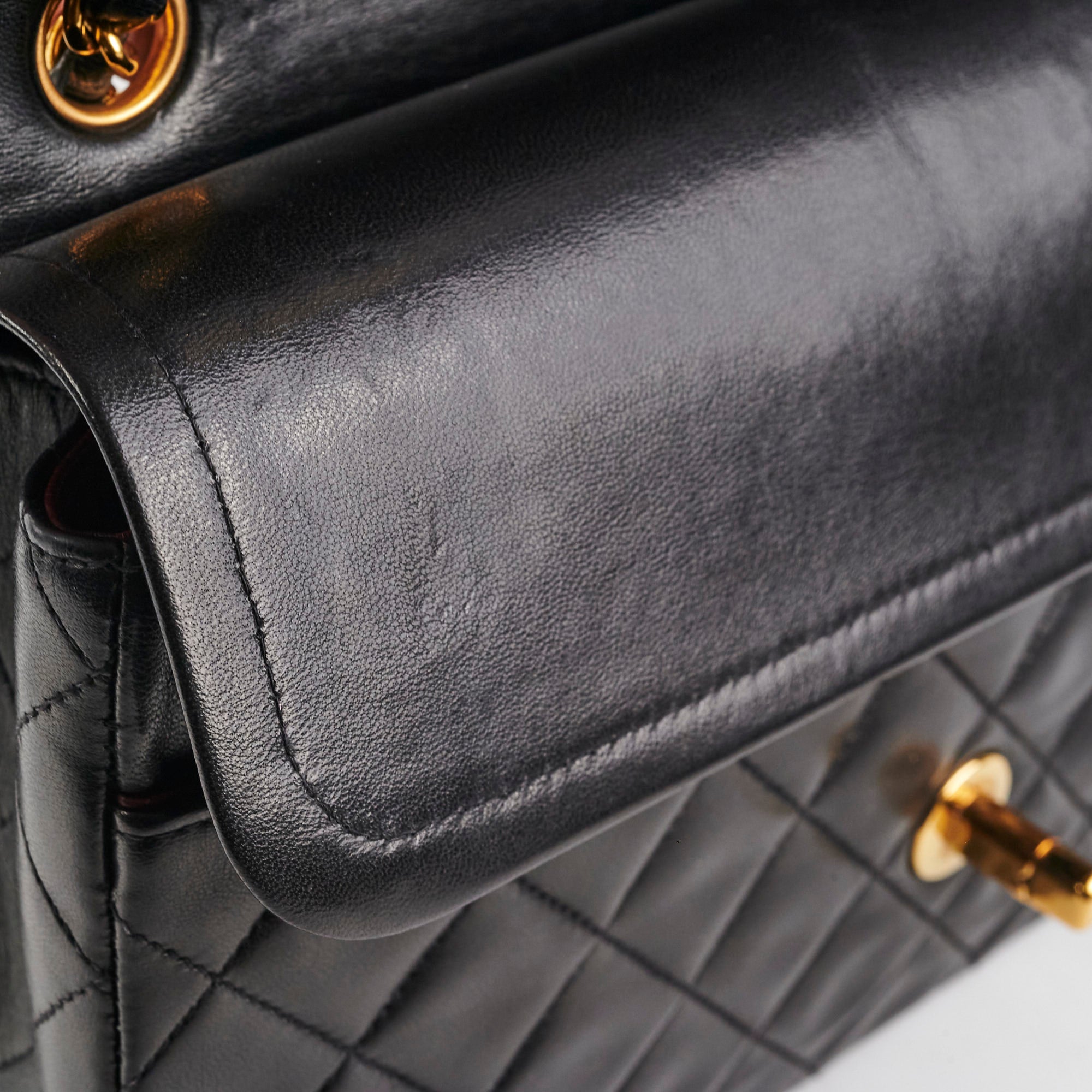 Chanel Vintage Medium/Large Double Classic Flap Black