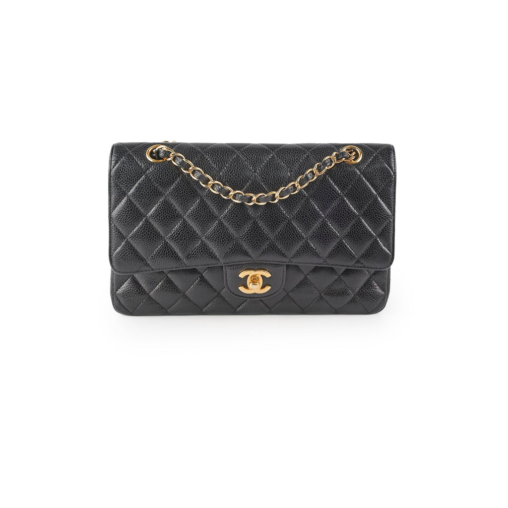 Chanel Medium/Large Caviar Classic Double Flap Black HOLD BC