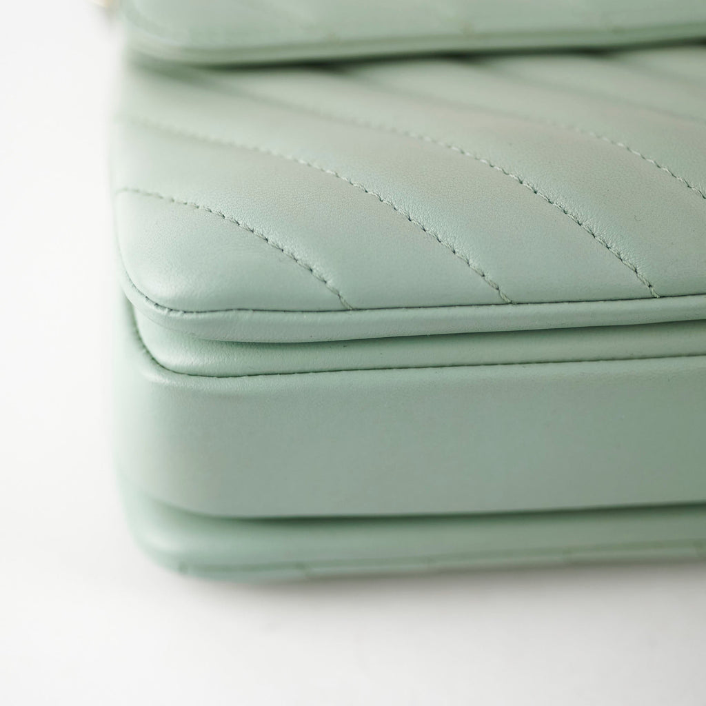 Chanel Trendy CC Chevron Light Green Aqua 25 series