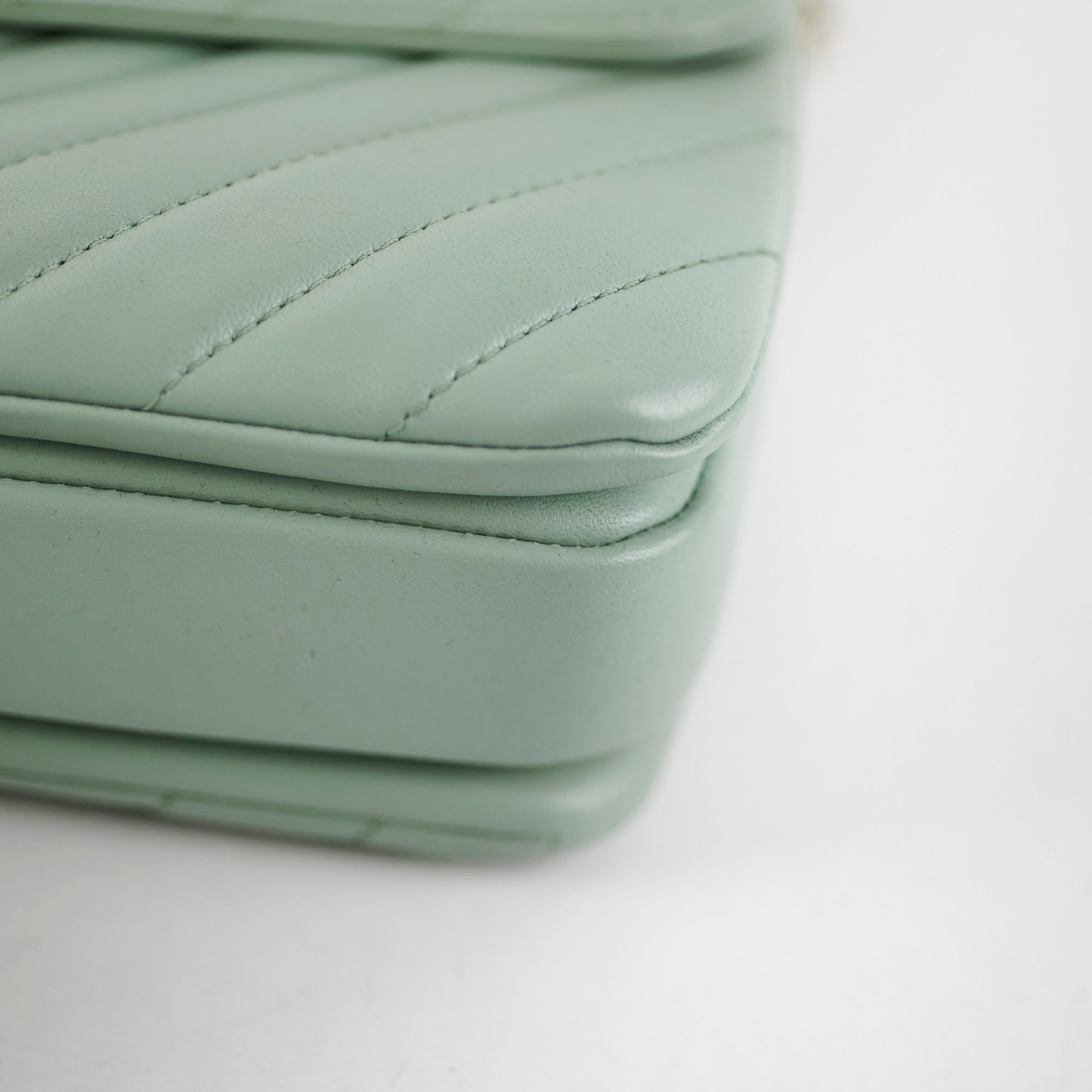 Chanel Trendy CC Chevron Light Green Aqua 25 series