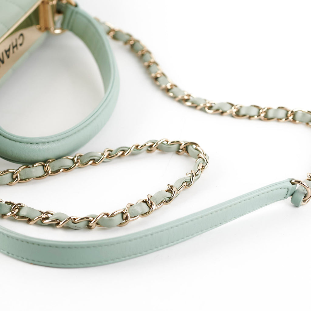 Chanel Trendy CC Chevron Light Green Aqua 25 series