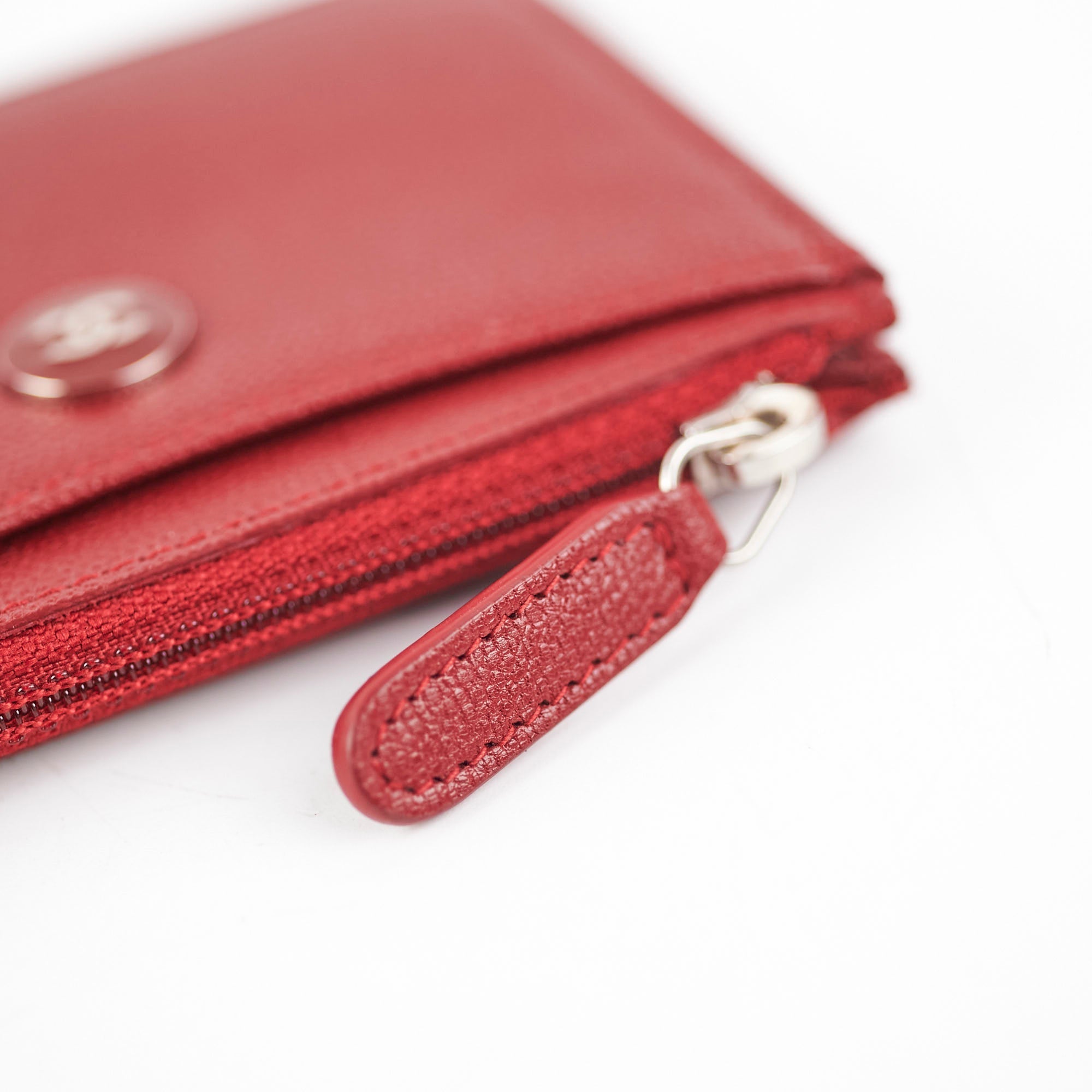Chanel Caviar Zip Card Case Red
