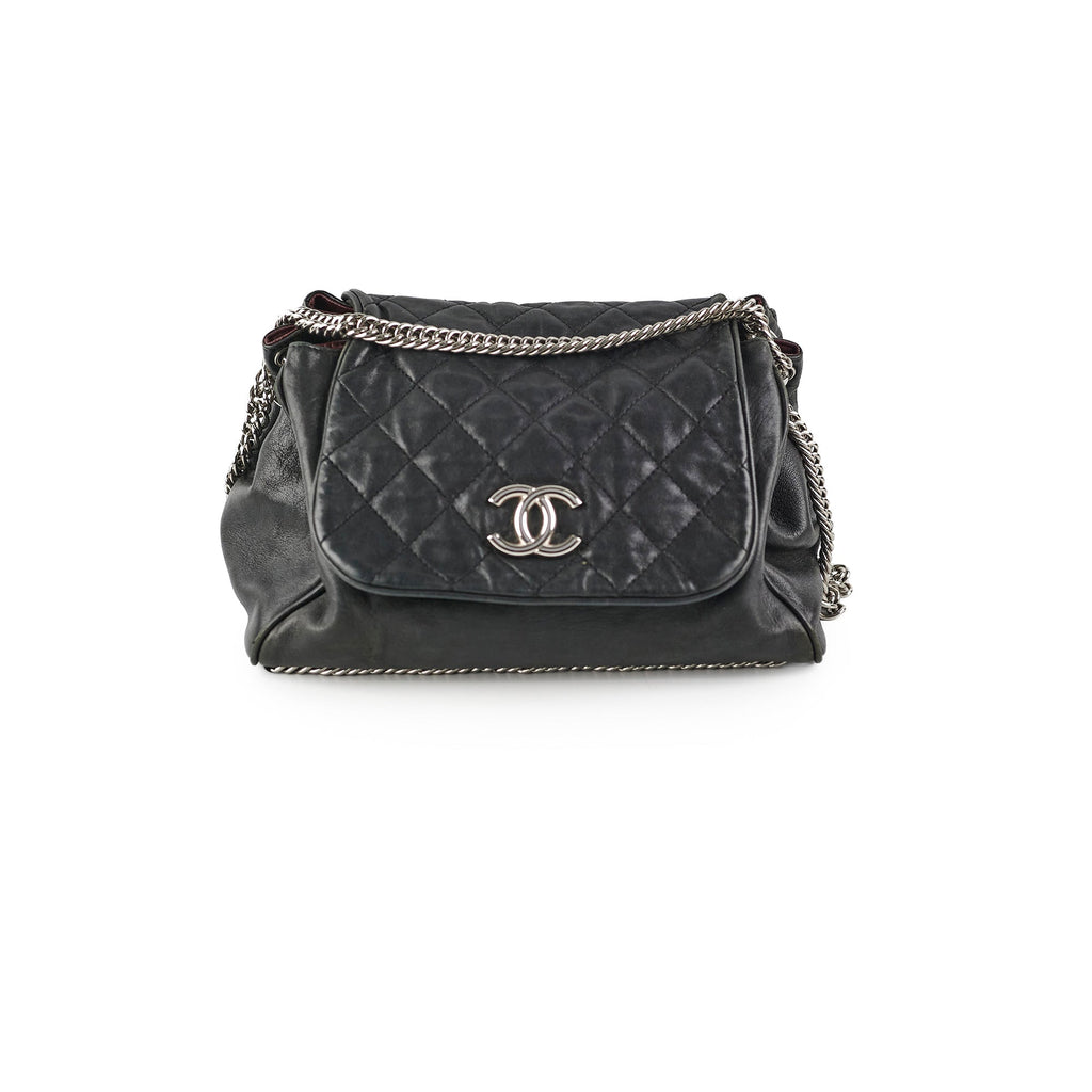 Chanel CC Lambskin Accordion Flap Black