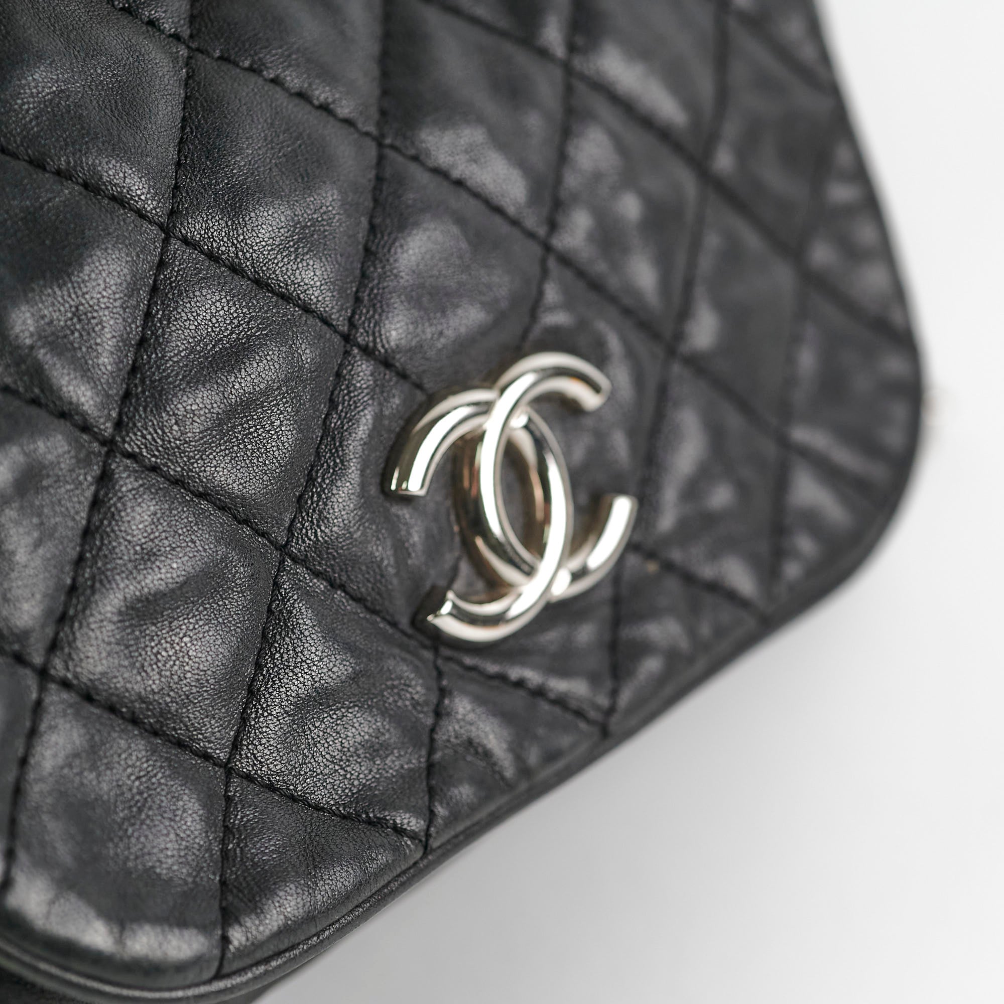 Chanel CC Lambskin Accordion Flap Black