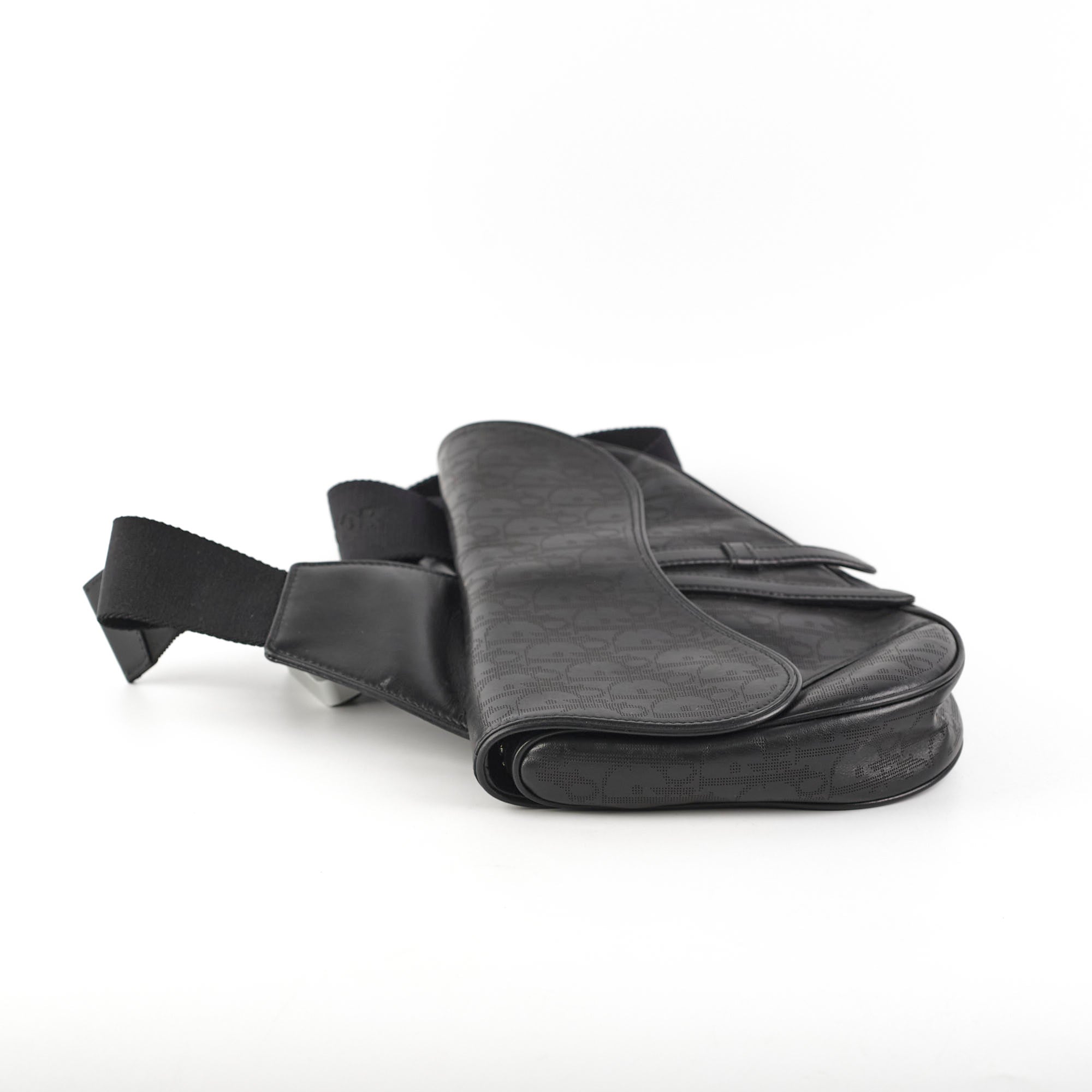 Christian Dior Mens Oblique Leather Saddle Bag