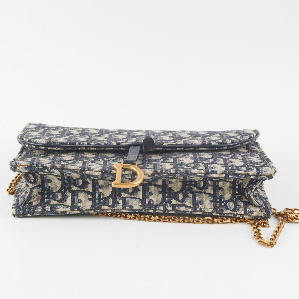 Christian Dior Saddle Oblique Wallet On Chain