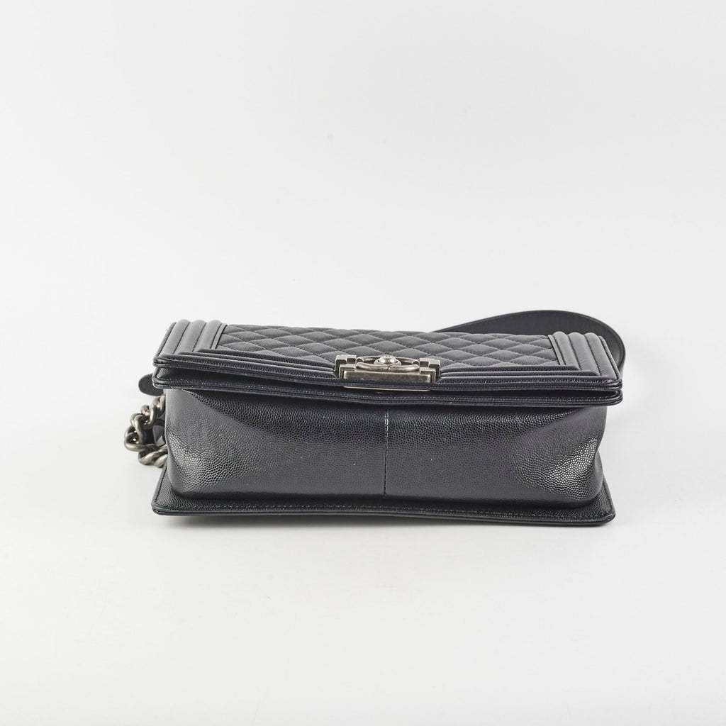 Chanel Old Boy Medium Black Caviar