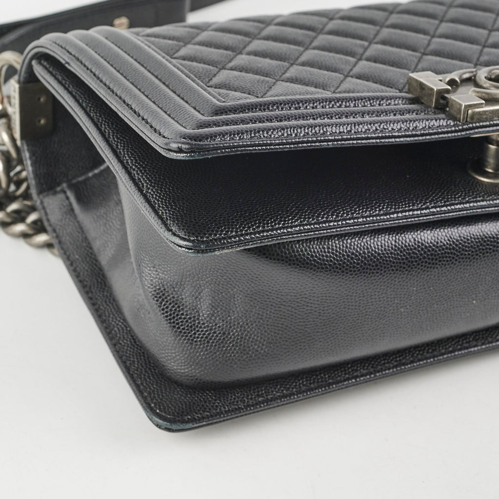 Chanel Old Boy Medium Black Caviar