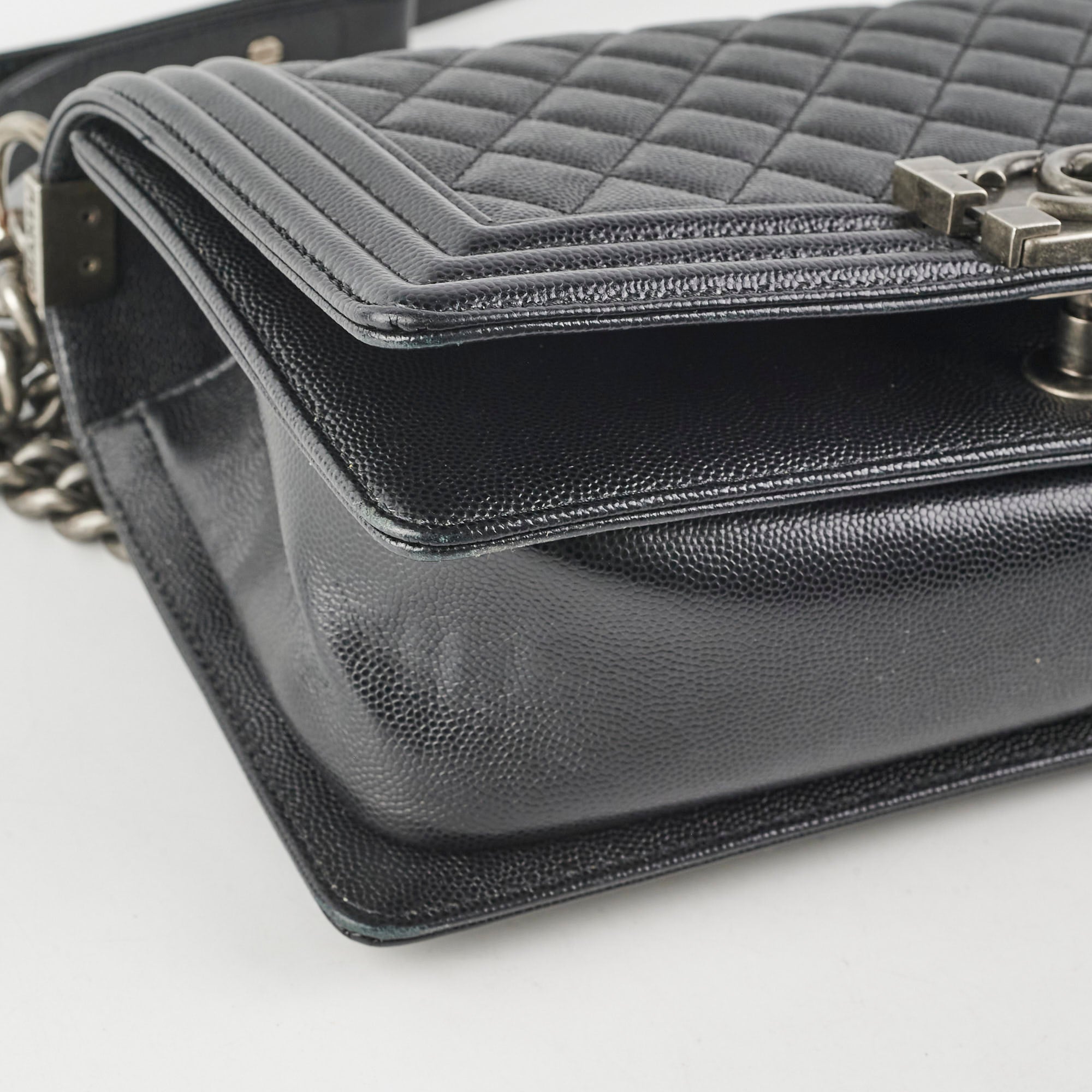 Chanel Old Boy Medium Black Caviar