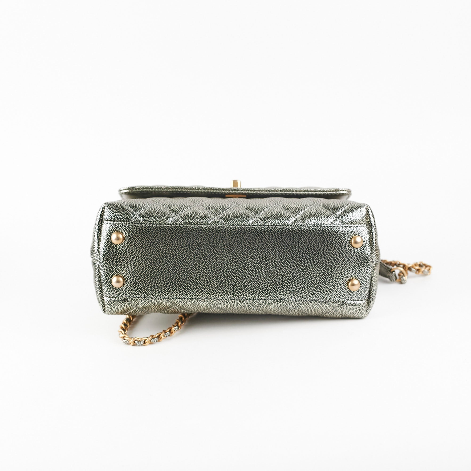 Chanel Small Coco Handle Metallic Silver
