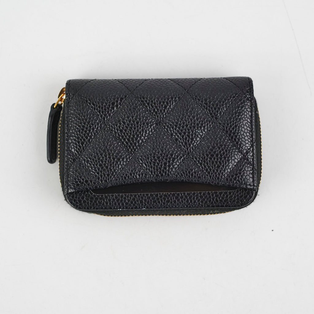 Chanel Caviar Zippy CardHolder Black 31Series