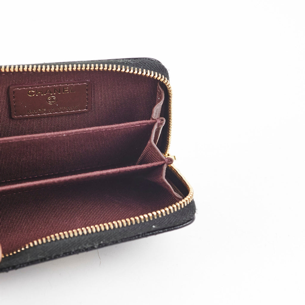 Chanel Caviar Zippy CardHolder Black 31Series