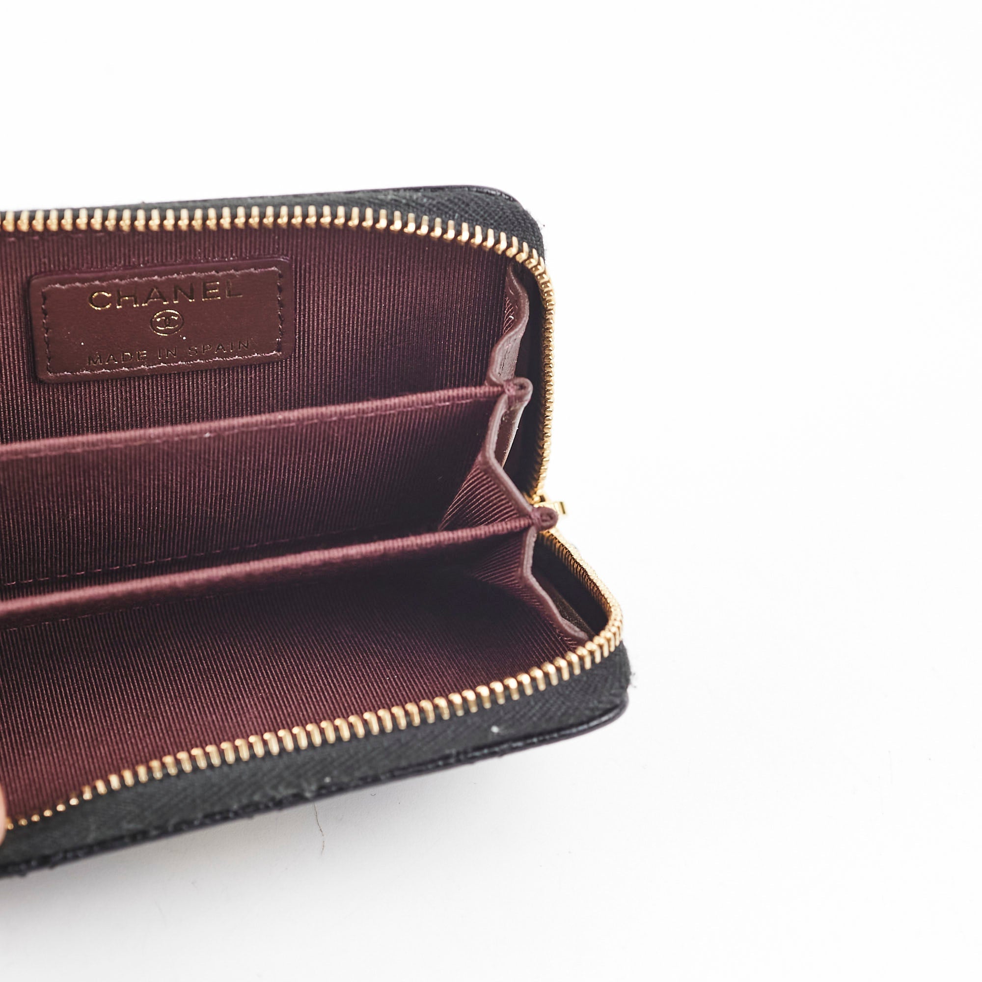 Chanel Caviar Zippy CardHolder Black 31Series