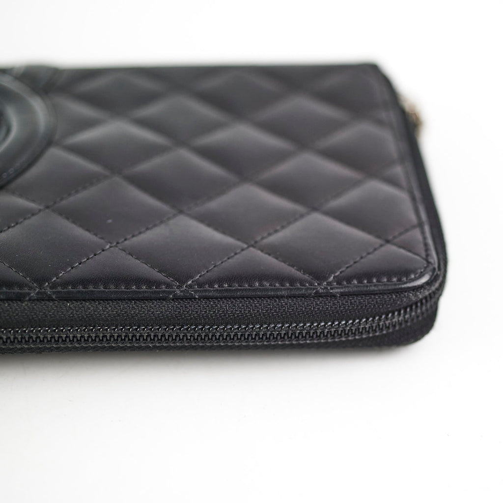 Chanel Fold Large Lambskin Black Wallet